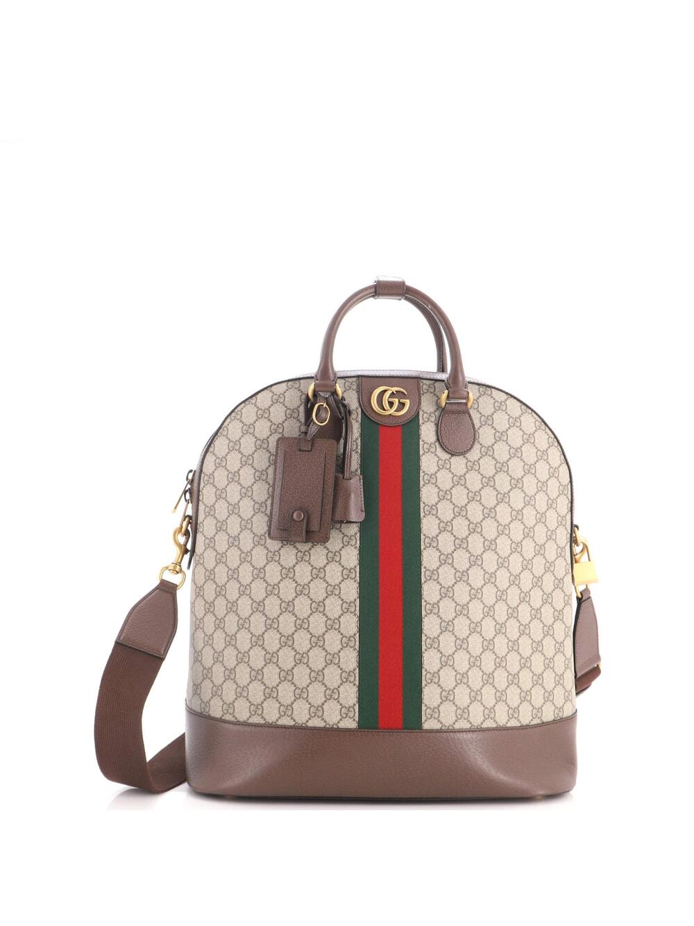 Gucci Savoy Web Bowling Tote Gg Coated #349753G23B